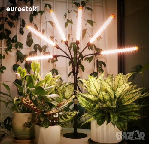Настолна LED лампа за отглеждане на растения GroCruiser с 6 глави, фитолампа за растения с пълен спе, снимка 6 - Други - 51705042