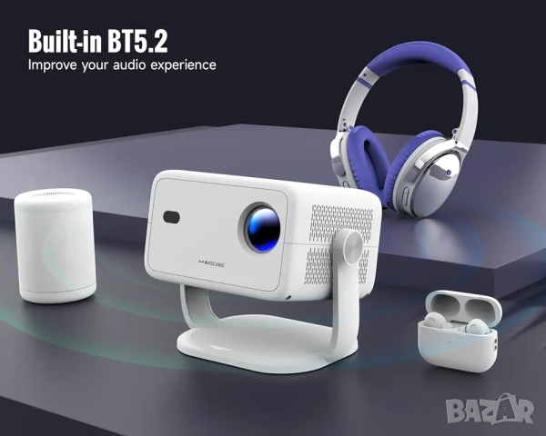 Смарт Проектор Magcubic, Android 13, 1080P Native, 5G WiFi и Bluetooth, снимка 6 - Плейъри, домашно кино, прожектори - 53314600