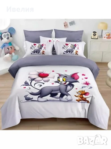 Спални комплекти детски, 3D, 6 части, памук/сатен, снимка 16 - Спално бельо и завивки - 53155296