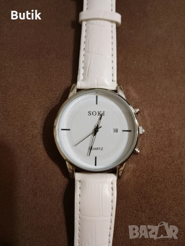 Бял кварцов часовник , снимка 2 - Дамски - 52056976