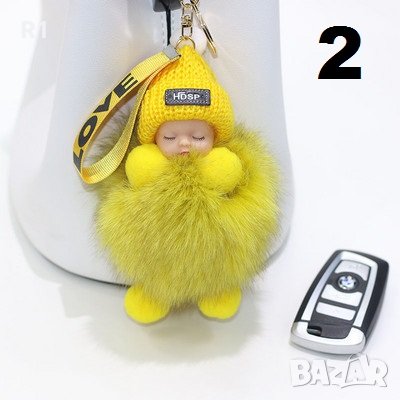 Спящо бебе Сладка пухкава плюшена кукла Ключодържатели , снимка 2 - Подаръци за жени - 42541387