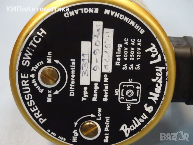 пресостат диференциален Bailey&Mackey 3311 9-90psi pressure switch, снимка 10 - Резервни части за машини - 37177647