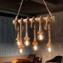 Бамбукова висяща лампа, креативна декорация, снимка 1 - Лампи за таван - 42635766