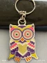 Метален ключодържател с дизайн на бухал 🦉 изобразен в ярки цветове подходящ аксесоар за раници 32532, снимка 4