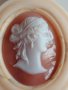 Старо антикварно колие,медальон от слонова кост и коралова камея 19 век , снимка 5