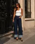 Дамски дънки Wide Leg 7509 – Dark Indigo, снимка 1