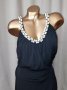 DONNA RICCO 2XL  Черна свободна  рокля с бели перли на синджир, снимка 1 - Рокли - 42277522