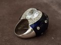 Стилен сребърен с емайл елегантен пръстен ПЛАНИНСКИ КРИСТАЛ, снимка 6