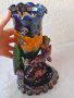 Голяма стара красива керамична ваза бонбониера със сърна, снимка 1 - Статуетки - 34871280