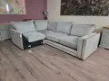 Светло сив ъглов диван от плат, снимка 3