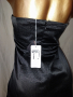 L Черна сатенена рокля с пайети , снимка 2