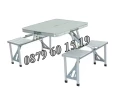 Сгъваема маса с 4 стола тип куфар за къмпинг и риболов, алуминиева, снимка 3