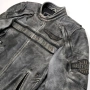 Harley Davidson Spencer Оригинално Кожено Яке Износен Захабен Изцапан Ефект M, снимка 3