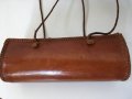 Винтидж френска чанта от 60-те естествена кожа цвят коняк, снимка 3