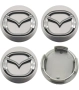 Комплект 4 броя централни капачки за джанти MAZDA 56 мм с хром емблема Сив цвят, снимка 3