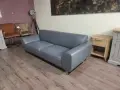 Сив кожен диван тройка, снимка 9