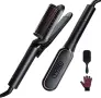 Четка преса за коса TYMO Flat Iron Hair Straightener Brush 2 in 1 200M Ions Ceramic Black, снимка 2