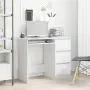 vidaXL Бюро, бяло, 90x45x76 см, инженерно дърво, снимка 2