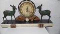 Часовник с бронзови фигури на елени, снимка 1 - Антикварни и старинни предмети - 36713699