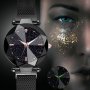 Луксозен дамски часовник „звездно небе“ тип гривна. Цветове - черен!, снимка 5