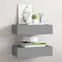 vidaXL Стенни рафтове с чекмеджета, 2 бр, сиви, 40x23,5x10 см, МДФ, снимка 2
