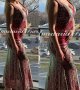 Червена или синя дълга луксозна рокля с бляскави елементи, снимка 1 - Рокли - 42192438