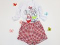 Сет ZINK къси панталонки и бяла блузка с дълъг ръкав, снимка 1 - Детски комплекти - 30348074