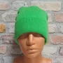 Нова зимна дамска/детска шапка в зелен цвят, снимка 1