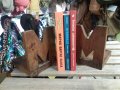 Държач, подпирач, стопери за книги- 2бр.дървени големи, снимка 8