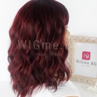 Червена перука на вълни с бретон Дейзи, снимка 4 - Аксесоари за коса - 37905835