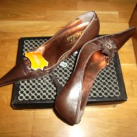 Дамски обувки на висок ток в кафяв цвят, снимка 3 - Дамски обувки на ток - 30538541