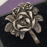 Красив сребърен пръстен Роза #37К, снимка 1 - Пръстени - 44383290