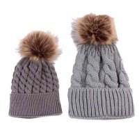 Зимни шапки за мама и бебе , снимка 2 - Бебешки шапки - 34301209