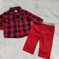 Червен панталон early days 3-6 месеца, снимка 6 - Комплекти за бебе - 29781725