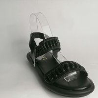 Дамски сандали черни, ластик, снимка 2 - Сандали - 37967408