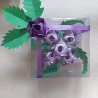 Оригами рози в кутиики, снимка 7 - Изкуствени цветя - 44693312
