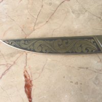 Ловен нож Пантера с гравирани флорални елементи на острието Ст 65х13, снимка 3 - Ножове - 33795346