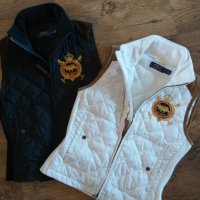 Polo Ralph Lauren Equestrian Vest Suede Trim White Quilted Full Zip - страхотен дамски елек, снимка 2 - Елеци - 42925536