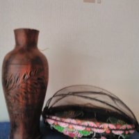 Вази и статуетка,,мечок-поставка за шише". Стари глинени-керамични изработки., снимка 8 - Вази - 40491925