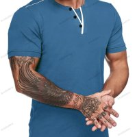 Мъжка ежедневна тениска с V-образно деколте и къс ръкав, 8цвята - 023, снимка 7 - Тениски - 40315031