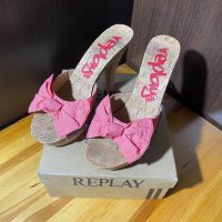 Replay оригинални дамски обувки от корк с кутия, снимка 1 - Дамски обувки на ток - 39438832
