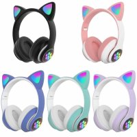 Bluetooth слушалки CAT, STN-28 - Котешки слушалки, Деца, MP3, LED, снимка 1 - Bluetooth слушалки - 42902065