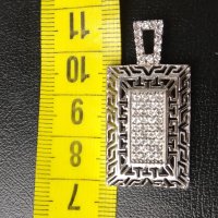 Масивна сребърна висулка с циркони / педантив проба 925 , снимка 7 - Колиета, медальони, синджири - 40223323
