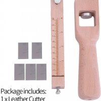 Дървен инструмент за рязане на кожени ленти, кожарски, сарашки, 5 ножа, снимка 8 - Други инструменти - 31313789