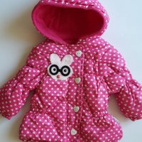 Ново детско зимно яке на сърчица за момиче размери:9-12 мес., 2 год и 3 год., снимка 1 - Детски якета и елеци - 38576721
