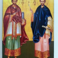 Икона на Свети Свети Козма и Дамян icona Sveti Sveti Kozma i Damian, снимка 1 - Икони - 14851585