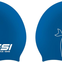 Комплект 2 шапки за плуване CRESSI черно/бяло + синьо/бяло, светло синьо/бяло + розово/розово, снимка 5 - Водни спортове - 44581614