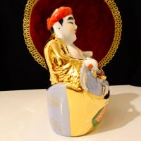 Китайска порцеланова фигура Буда,злато,фън-шуй. , снимка 11 - Статуетки - 38492158