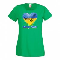 Дамска Тениска Украйна Stop War 4 спрете войната,подкрепям Укркайна,, снимка 3 - Тениски - 37423149