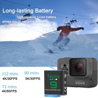 Батерия за GoPro 9 екшън камера 1800mAh Hero 10 AHDBT-90 за Go Pro Hero 9 AHDBT 90, Go Pro 9, Гопро , снимка 2 - Батерии, зарядни - 37005861